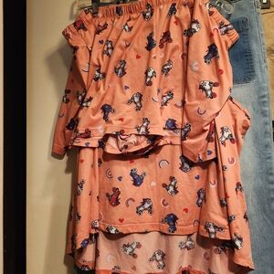 Charming Peach Pajama Set with Fun Prints